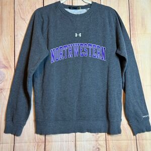 Under‎ Armour Northwestern Sweatshirt Women Small Gray Crewneck Storm Gameday
